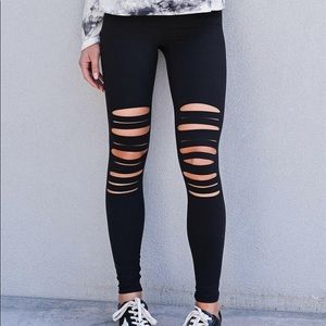 Distressed Black Leggings